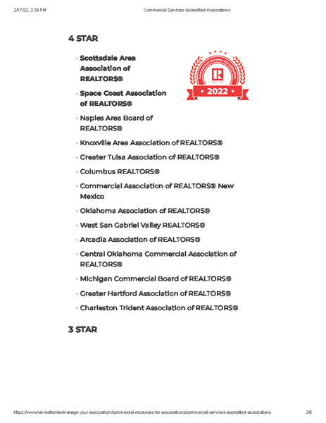 4 Star NAR Commercial Services Accreditation winners